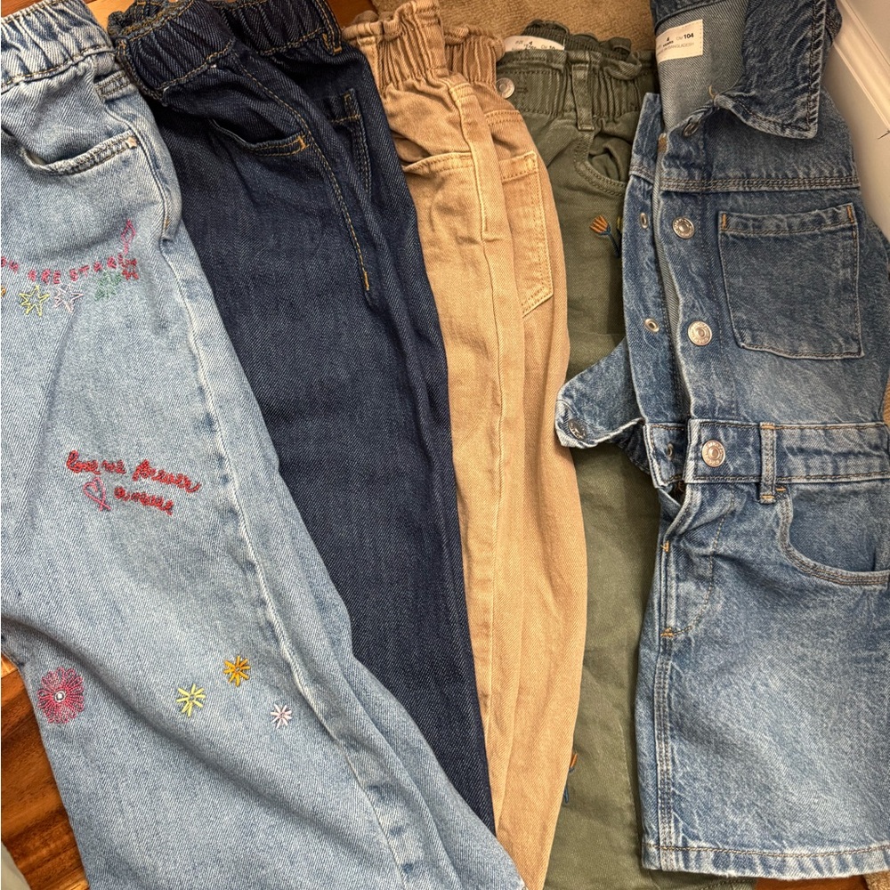 Zara Little Girls  Denim and Cotton Pants Collection